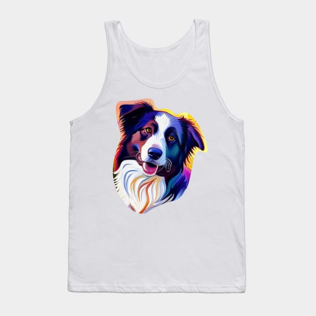 Happy Border Collie Tank Top by DestructoKitty